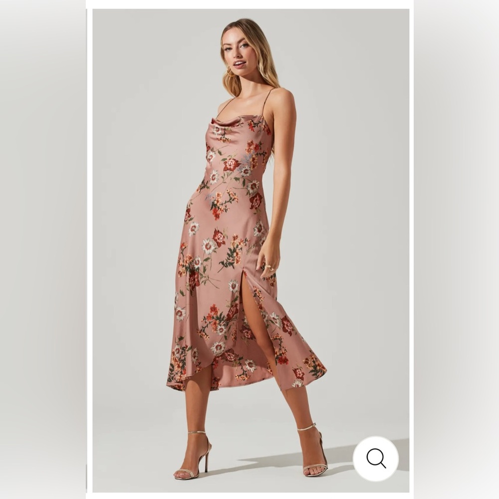 Floral Pink Midi Dress